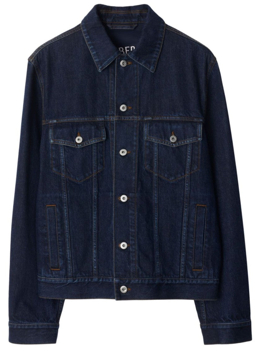 Burberry Indigo Blue Vintage-Inspired Denim Jacket With Button Fastening