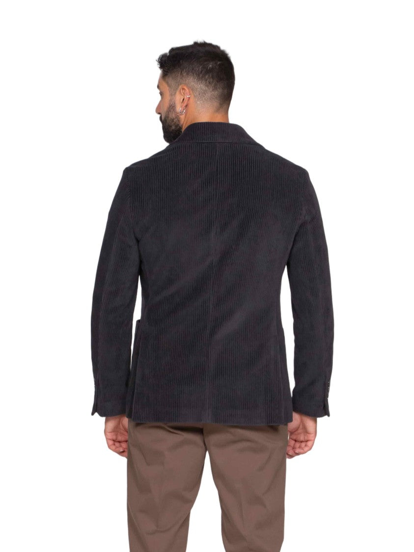 Circolo 1901 Double-Breasted Textured Corduroy Jacket With Wide Lapels