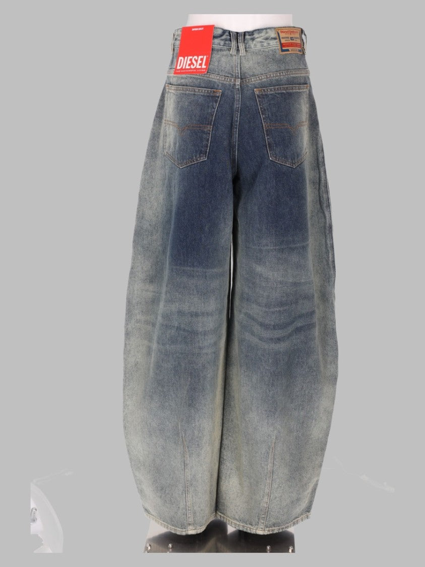 Diesel Relaxed Fit Wide-Leg Jeans With Faded Gradient Wash
