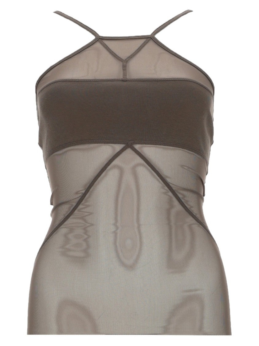 Rick Owens Bandeau Translucent Mesh Geometric Top