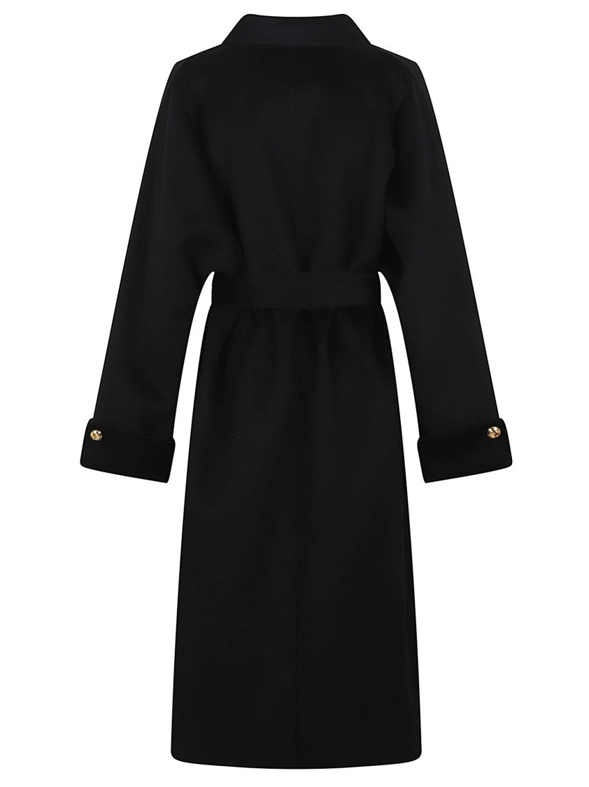 Elisabetta Franchi Knee-Length Wrap Wool Coat