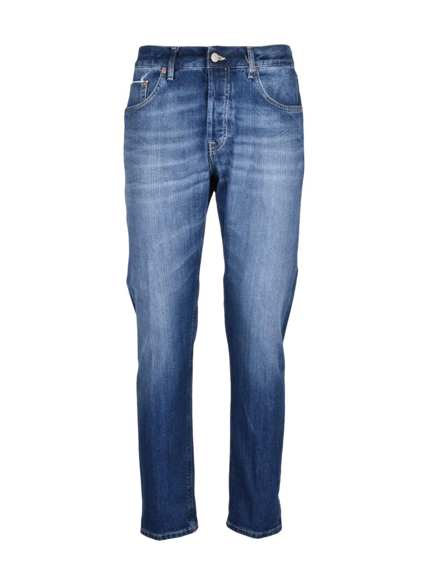 Dondup Blue Icon Regular Fit Cotton Polyurethane Jeans