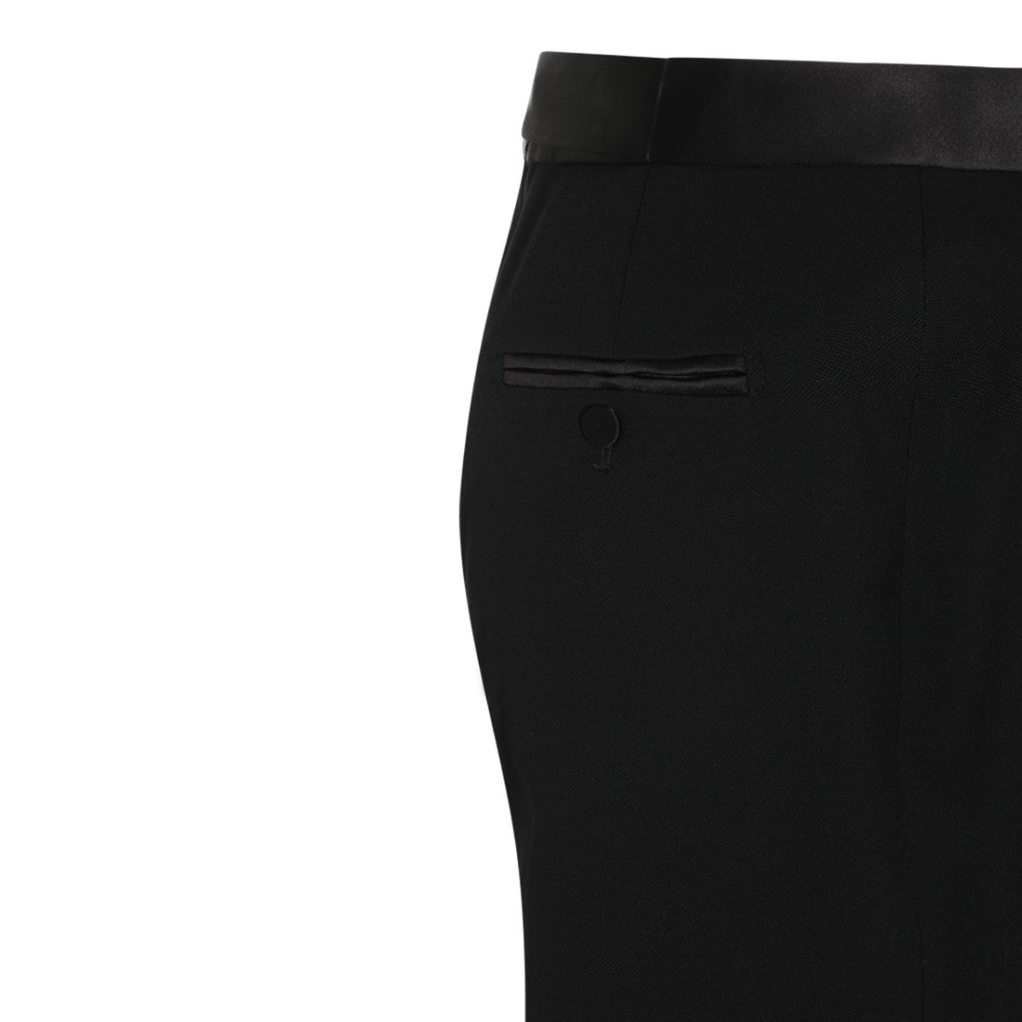 Tom Ford Mid-Waist Black Wool Skirt With Frontal Slit