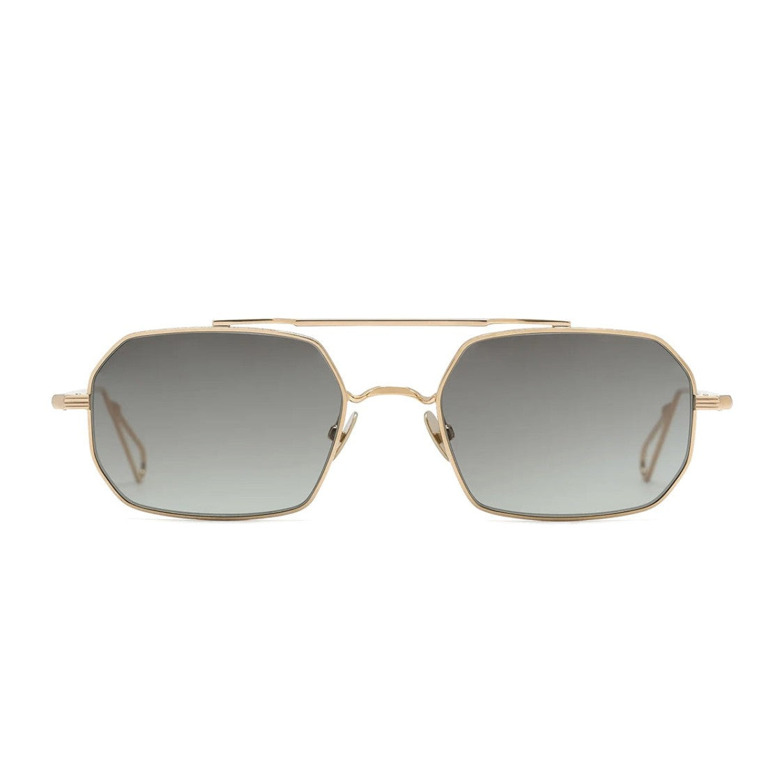 Ahlem Champagne Clovis Green Gradient Metal Sunglasses