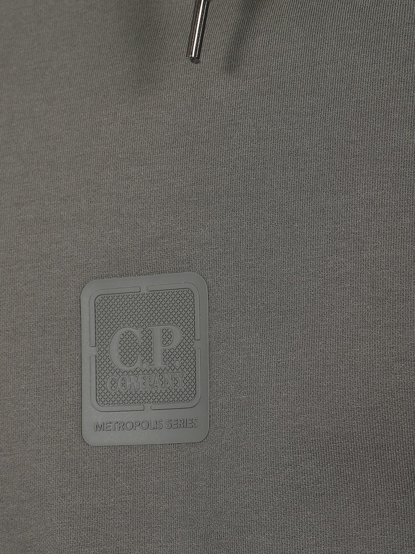 C.P. Company Grey Cotton Logo Patch Hoodie