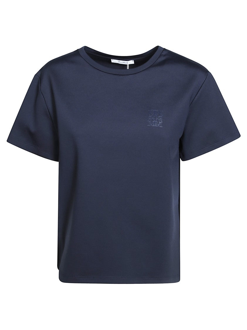 Max Mara Cropped Blue Technical Jersey T-Shirt