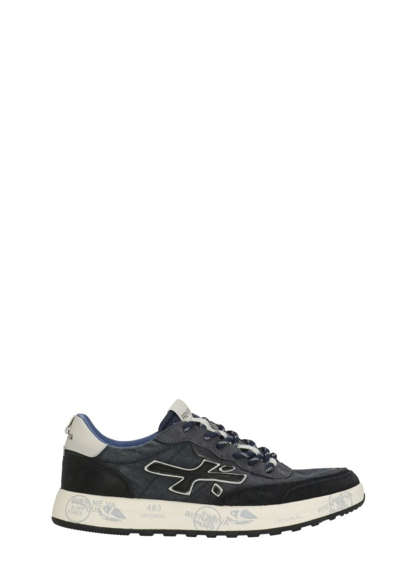 Premiata Dark Blue Nous 7726 Suede-Blend Sneakers