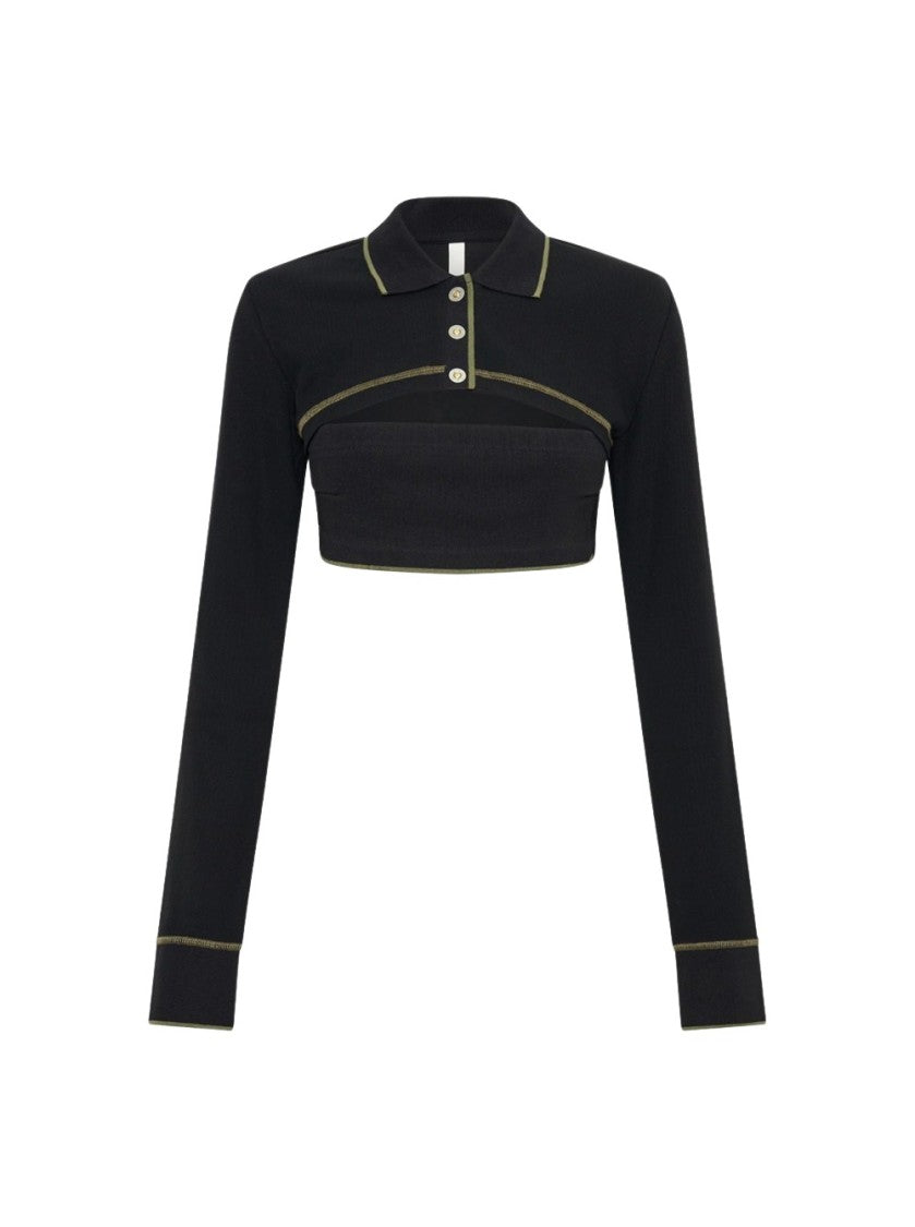 Dion Lee Shrunken Snap Polo Top