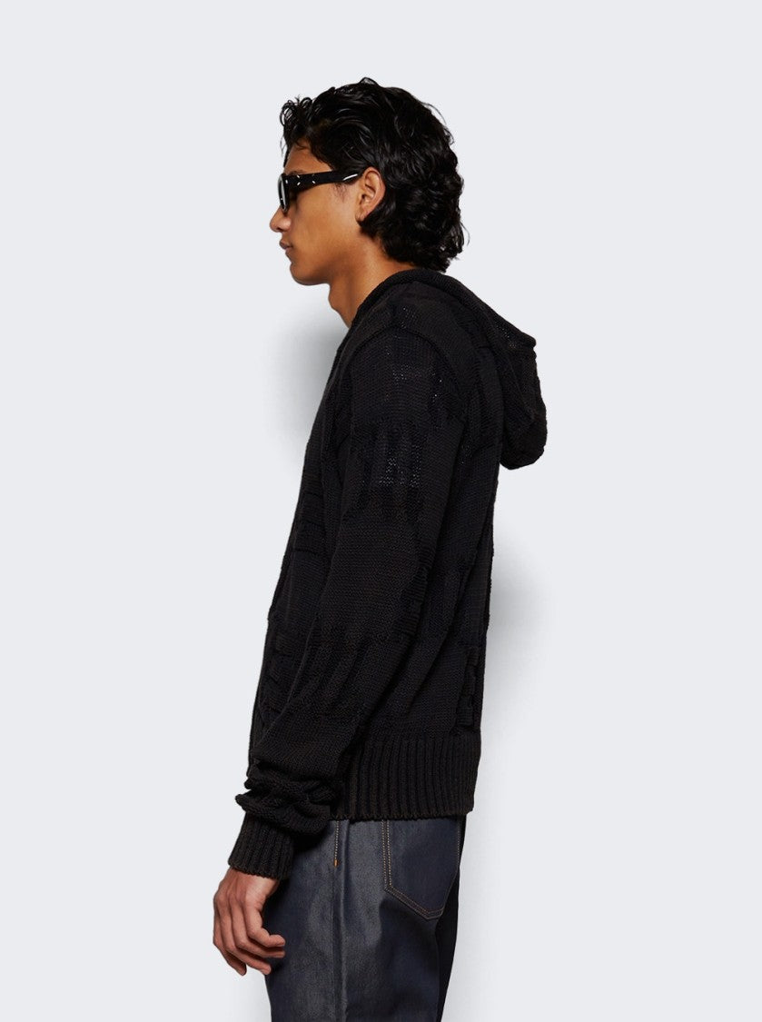 Misbhv Acid Washed Knitted Hoodie Black