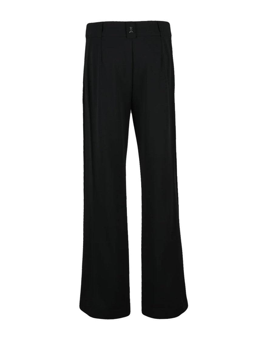 Patrizia Pepe Black Straight-Leg Polyester-Blend Pants