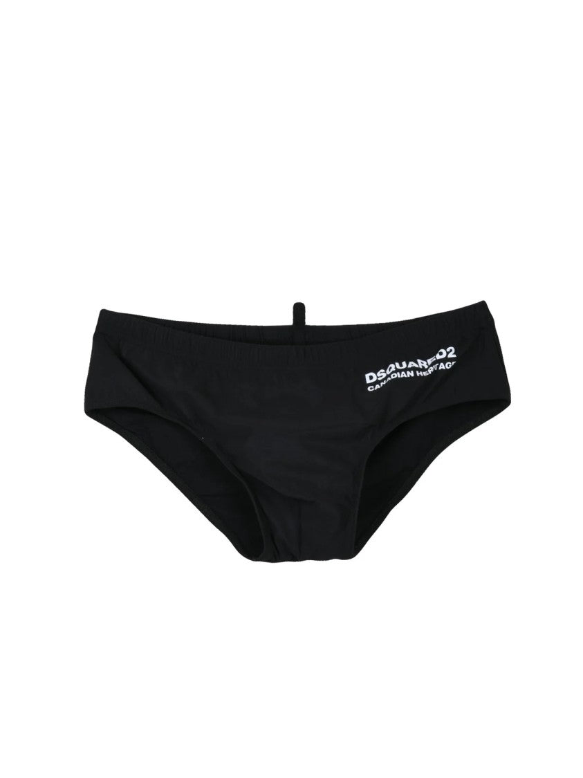 Dsquared2 Close-Fitting Beach Swim Briefs With Bold Graphic Accents