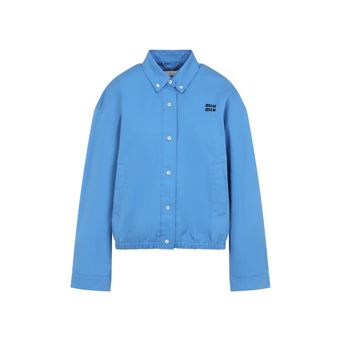 Miu Miu Relaxed-Fit Blue Cotton Jacket