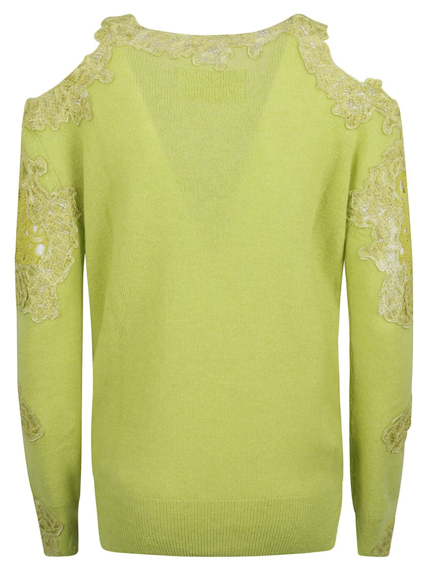 Ermanno Scervino Intricate Lace Detail Long-Sleeved Top