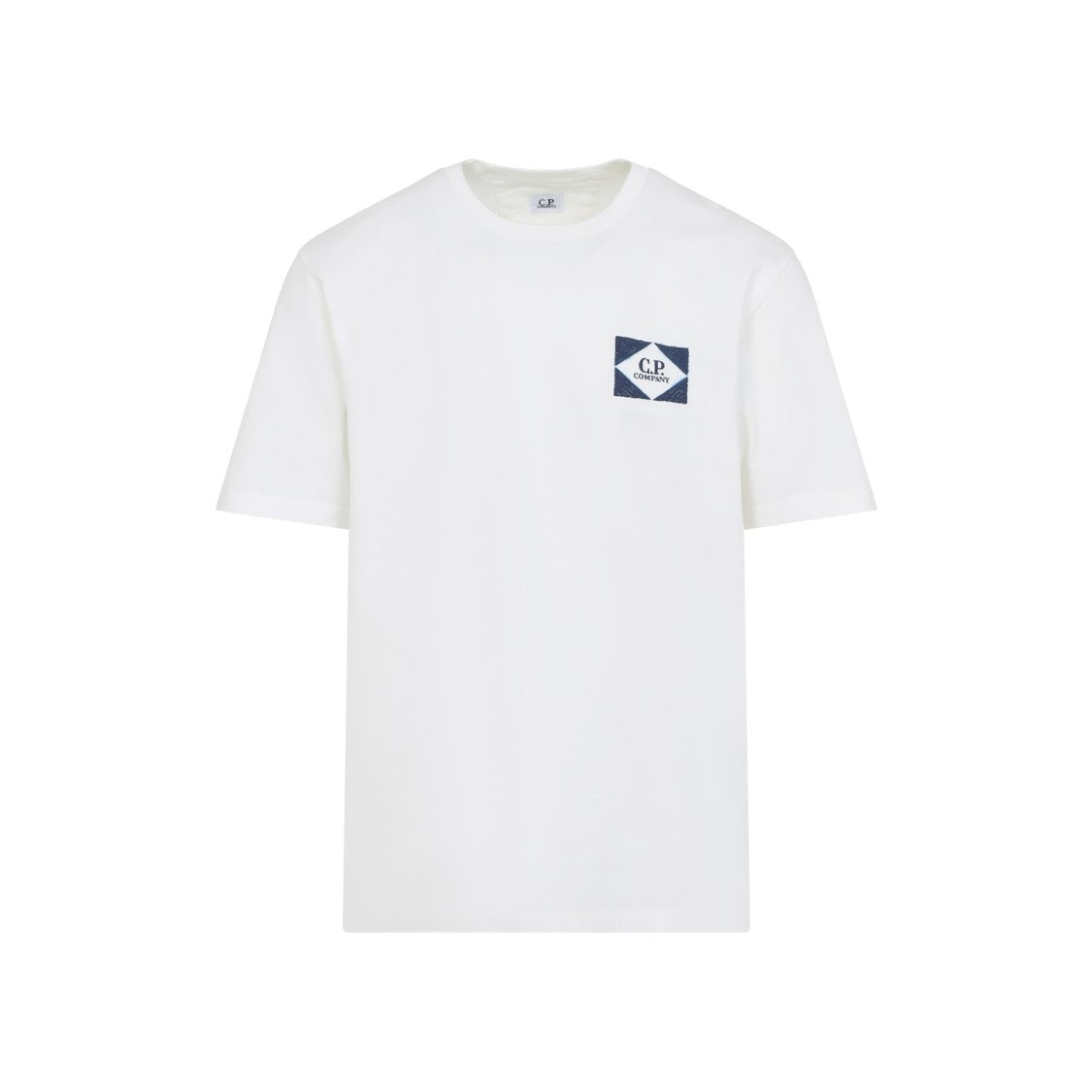 C.P. Company White Cotton T-Shirt With Graphic Print