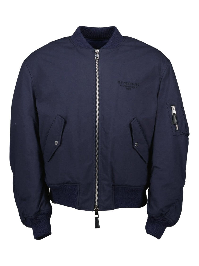 Givenchy Twisted Arms Boxy Cropped Bomber Jacket