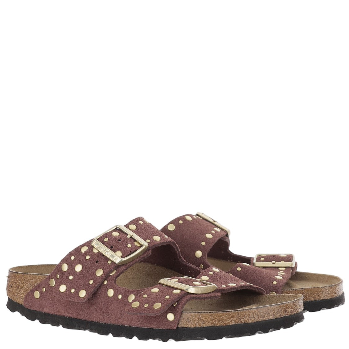 Birkenstock Arizona Rivet Suede Sandals With Adjustable Buckled Straps