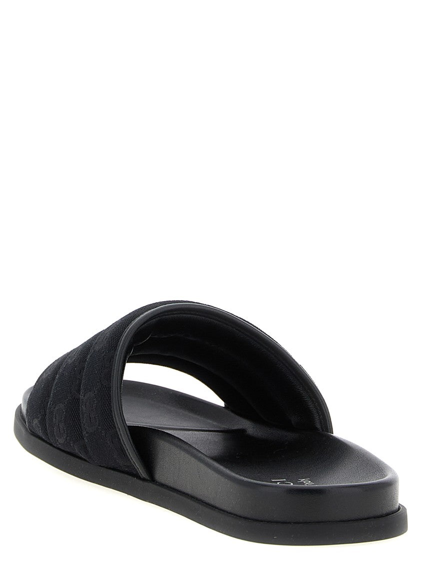 Gucci Padded Gg Fabric Slides With Minimalist Design
