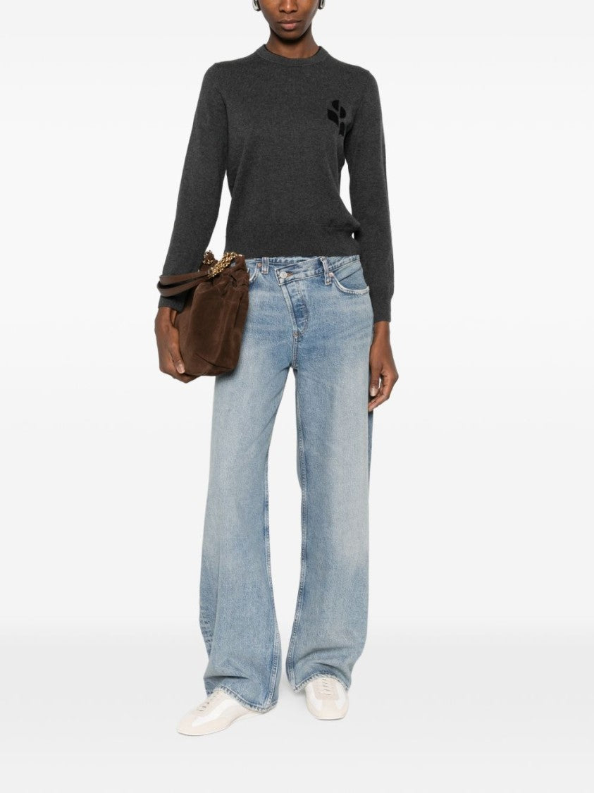 Isabel Marant Étoile Dark Grey Knit Sweater With Minimalist Emblem