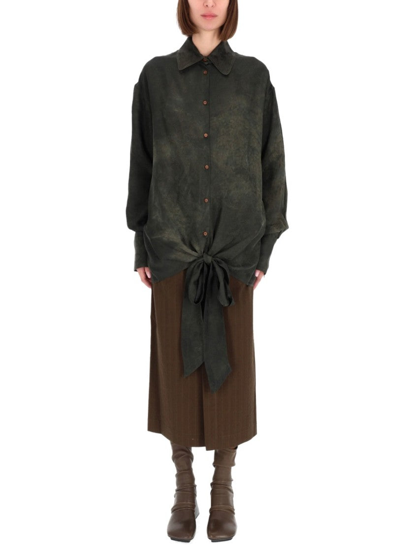 Uma Wang Tubby Oversized Tie-Front Shirt