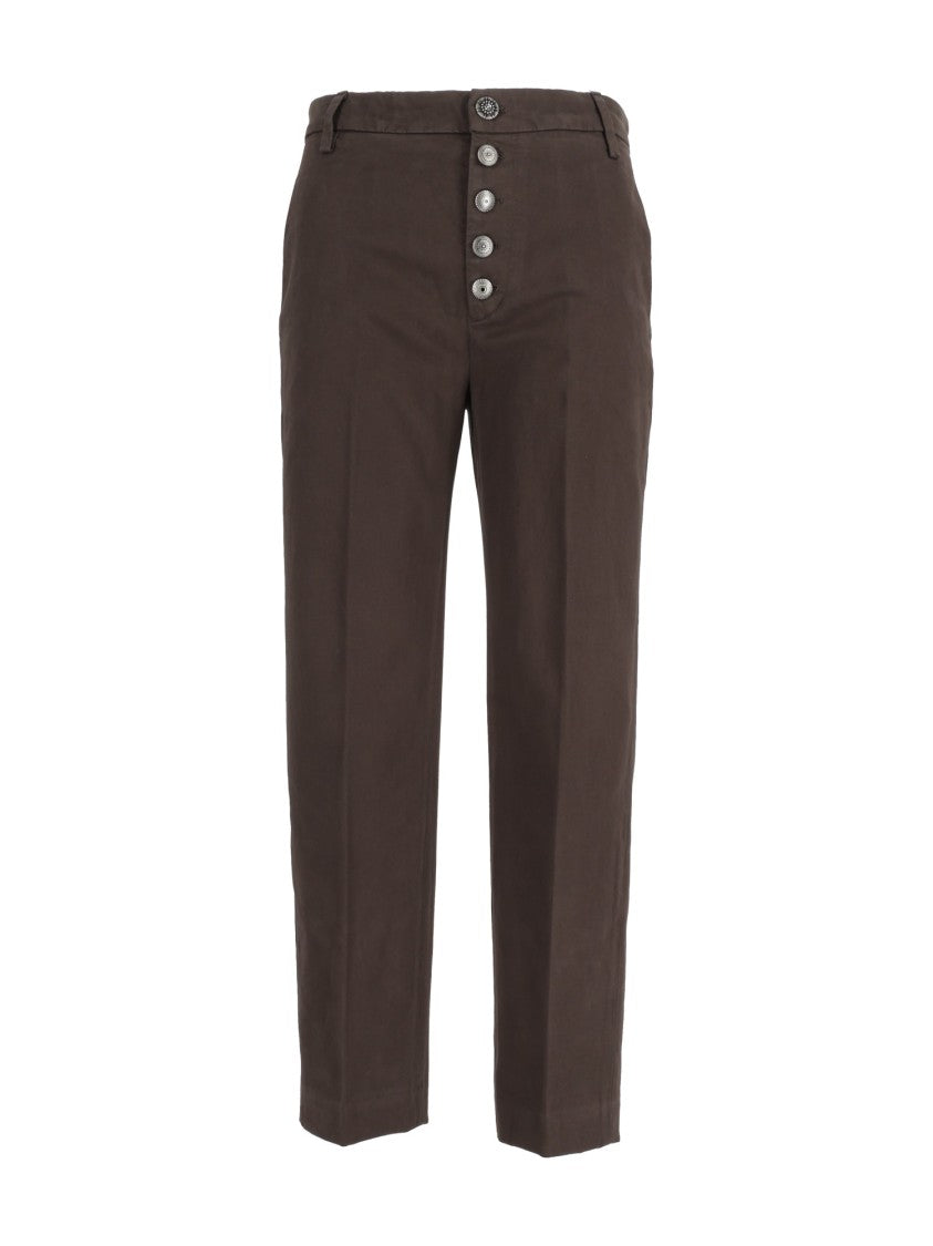 Dondup Straight-Leg Pants With High Waist And Button Fly Closure