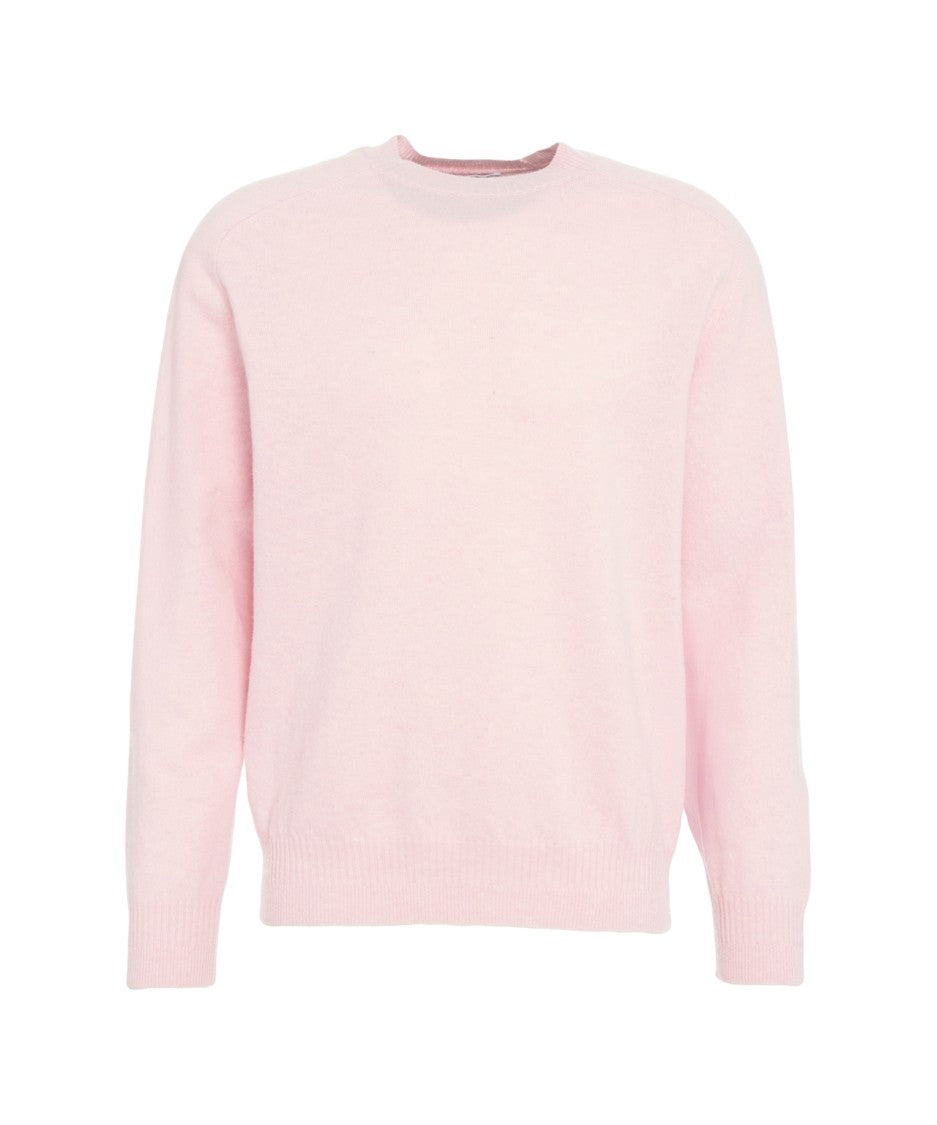 Grifoni Light Pink Crew Neck Wool Sweater