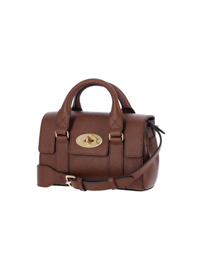 Mulberry Brown Bayswater Mini Pebble Leather Top-Handle Bag