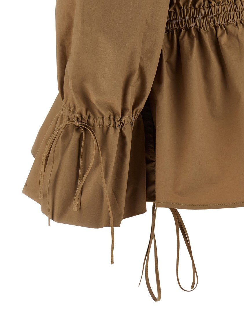 Saint Laurent Off-The-Shoulder Cotton Mini Dress