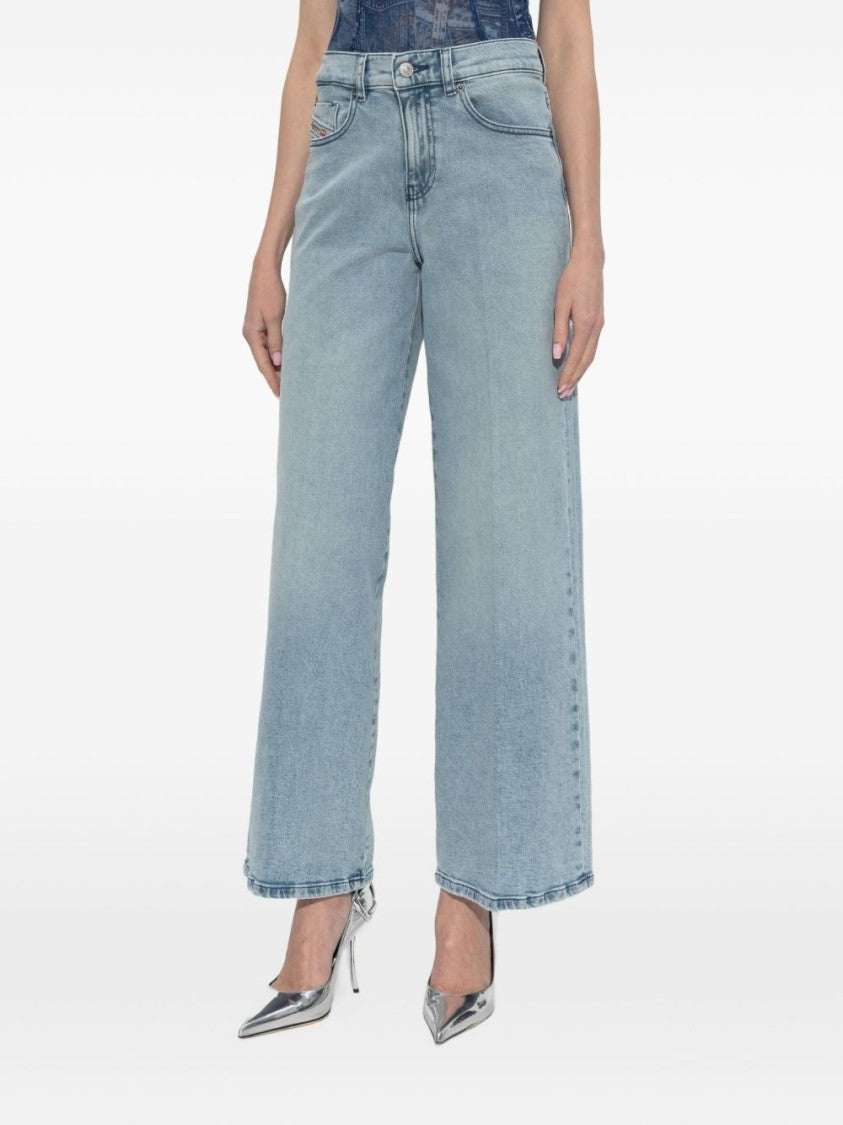Diesel Light Blue Logo Patch Denim Jeans