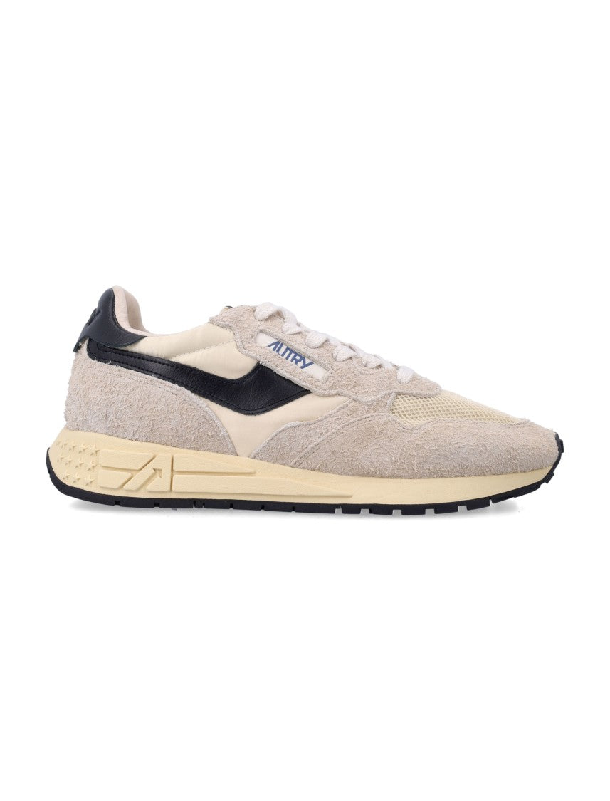 Autry Ecru Reelwind Retro Suede Mesh Sneakers