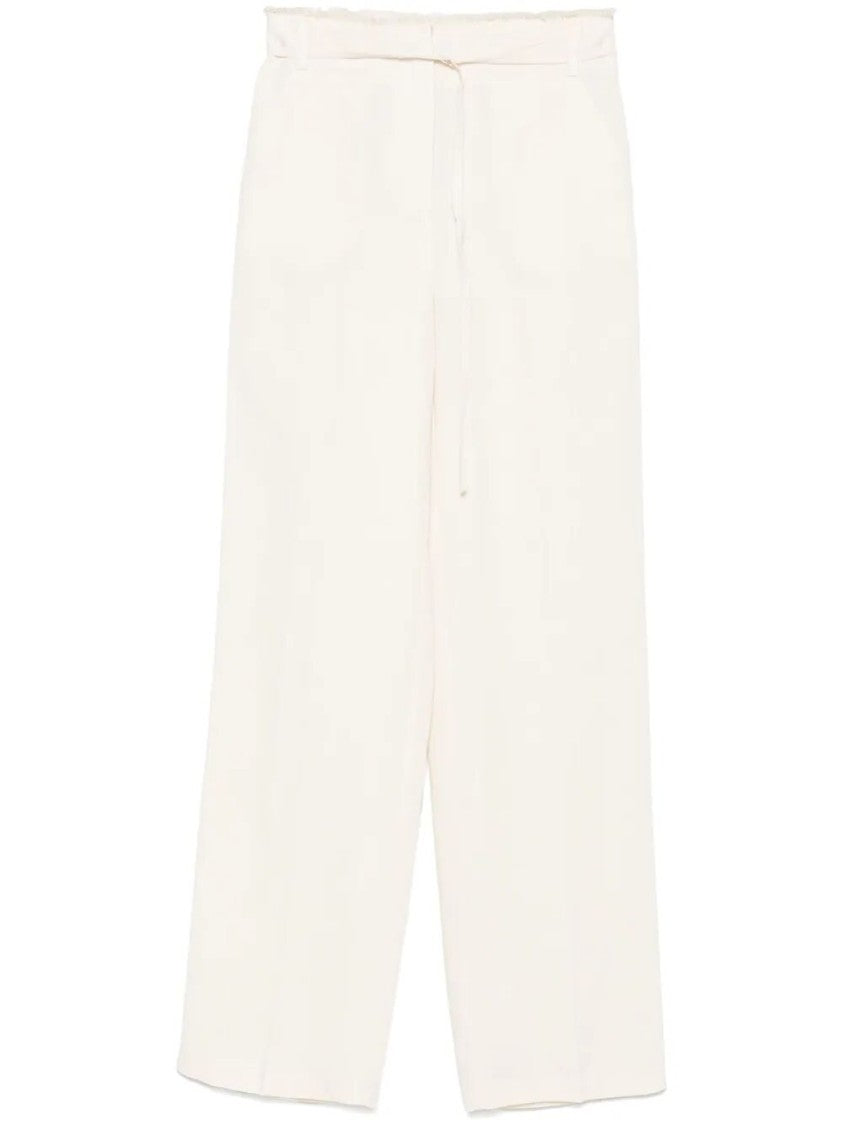 Patrizia Pepe Wide-Leg High-Waist Pants With Drawstring Closure