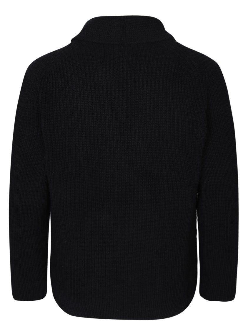 Dell'oglio Black Shawl Collar Cardigan