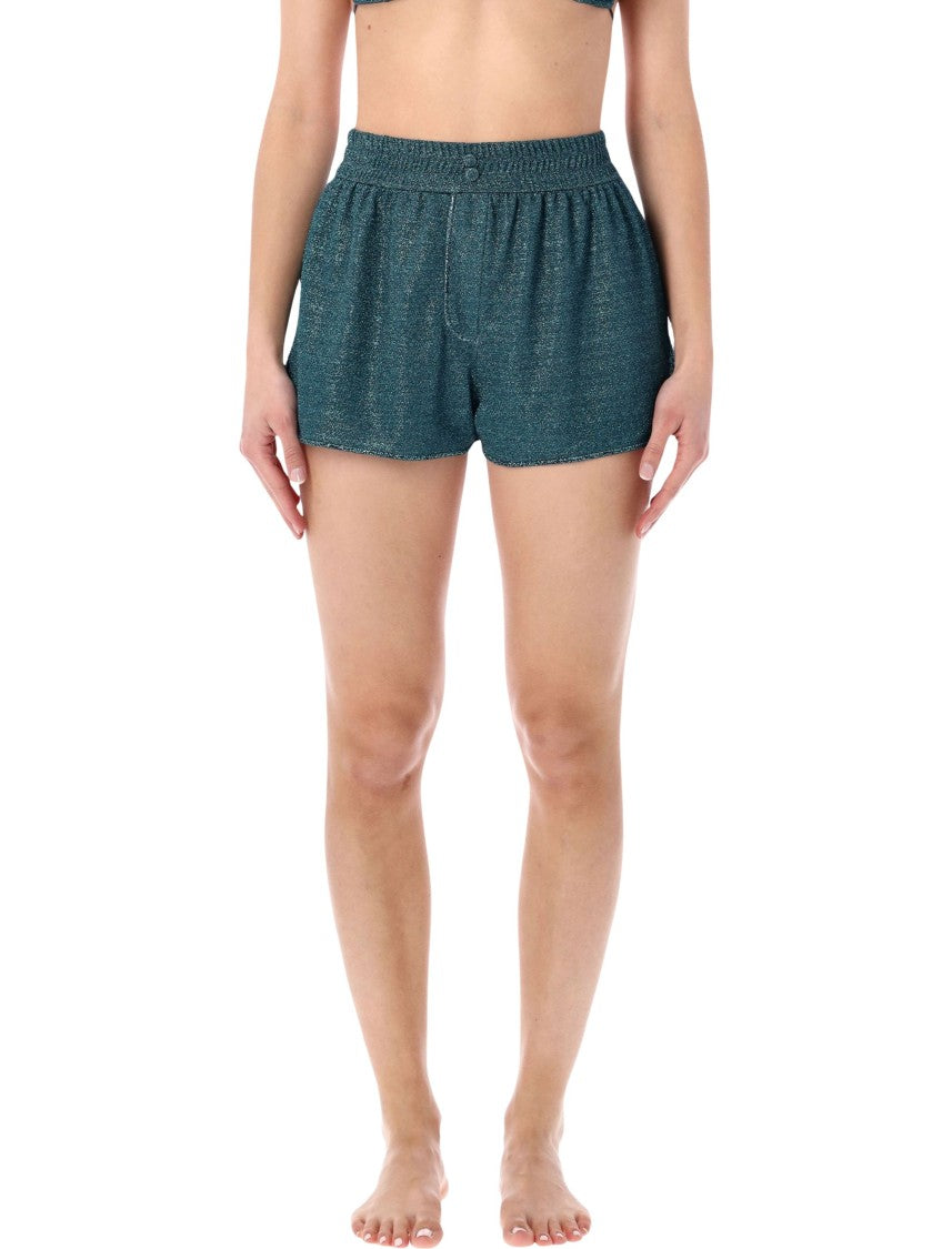 Oséree Lumiere Elastic Waist Lurex Shorts