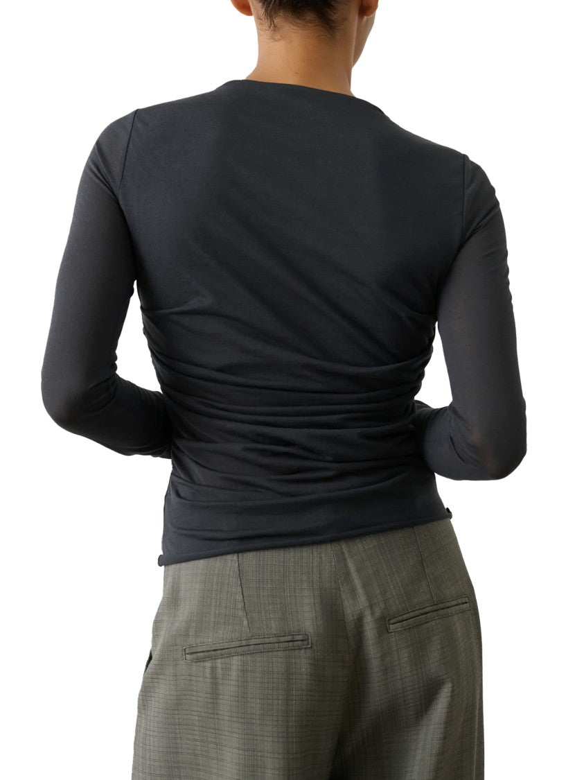 Soeur Fitted Long-Sleeve Top With Ruched Detailing