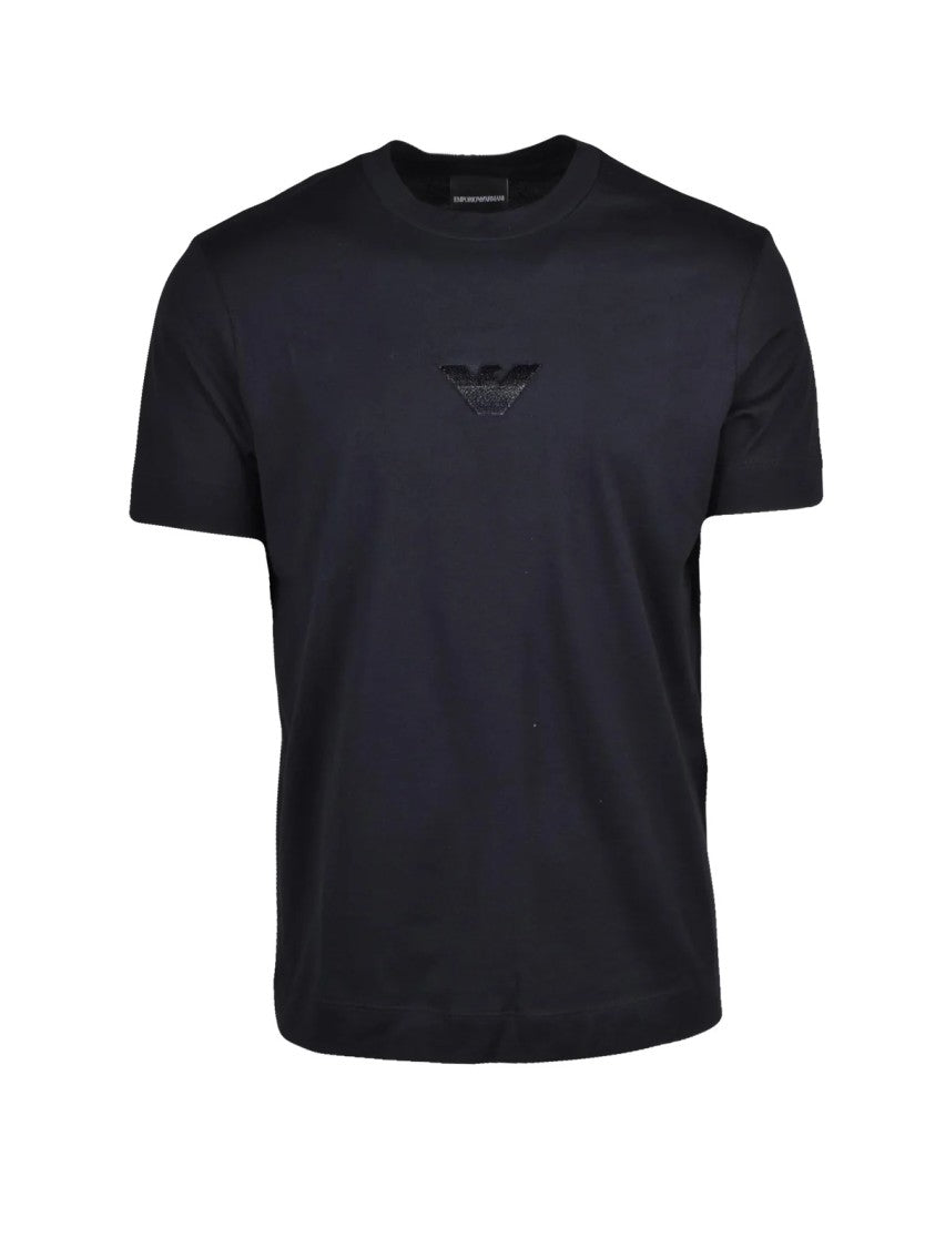 Emporio Armani Black Cotton Logo T-Shirt