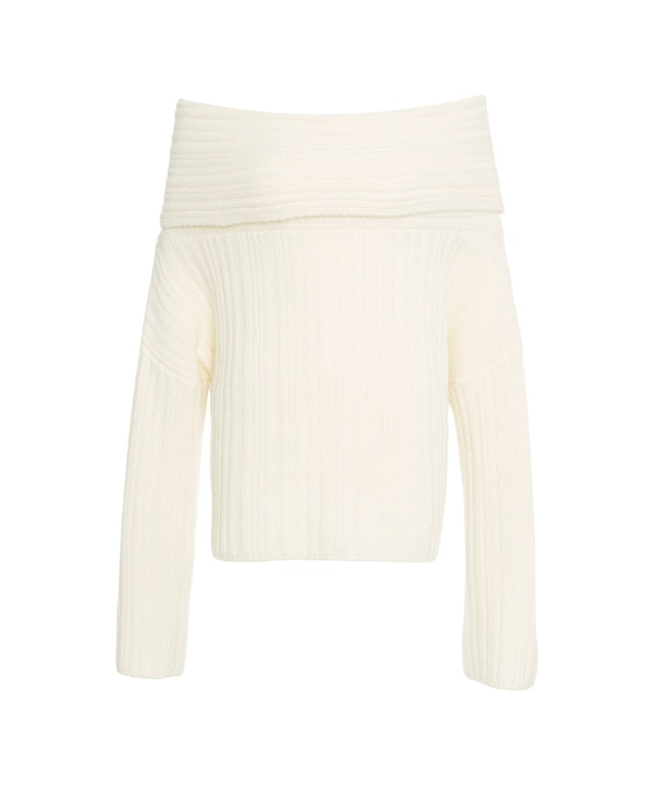 By Aylin Koenig Liana' Bardot Neck Sweater