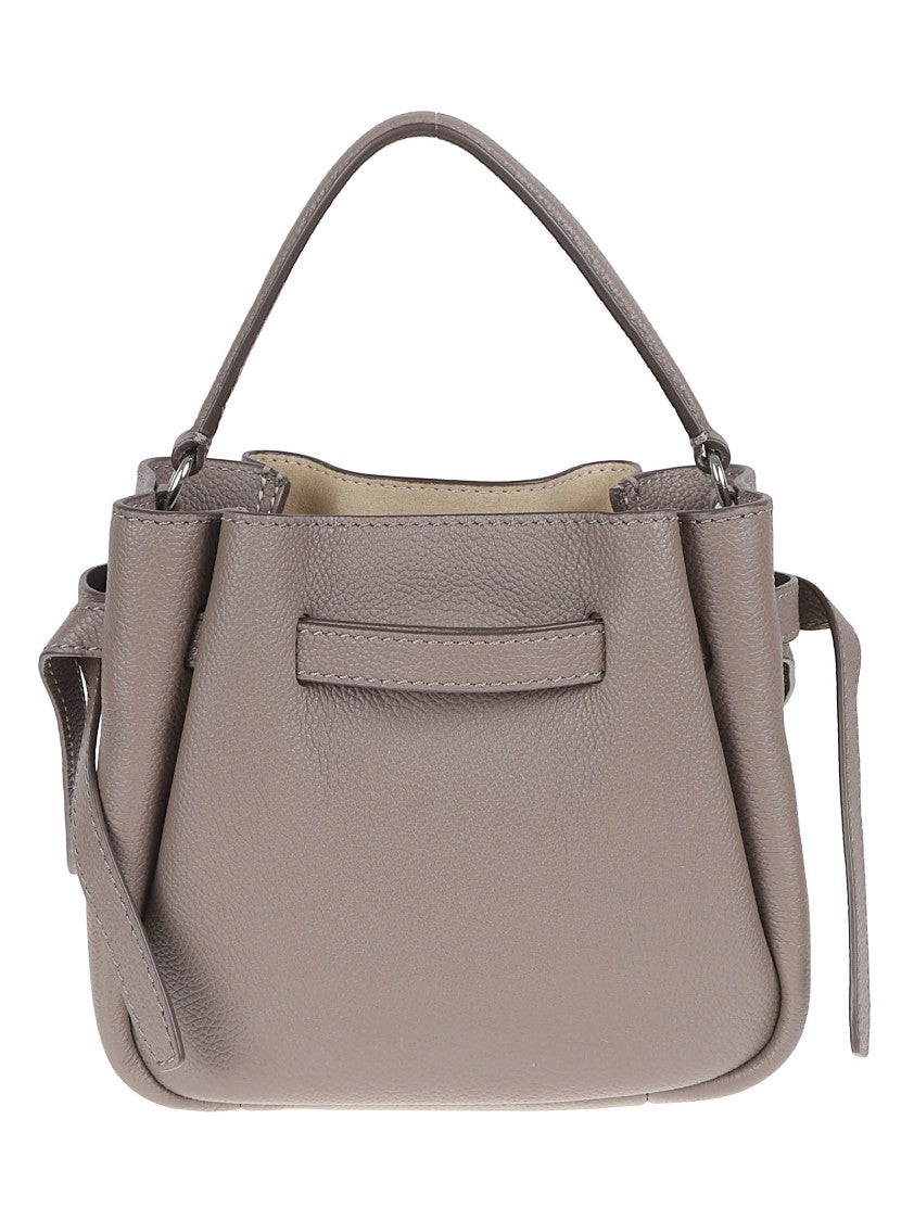 Tory Burch Structured Pebbled Leather Handbag With Turn-Lock Closure