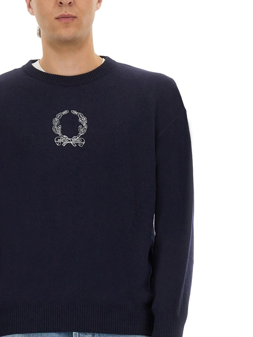 Moschino Classic Crew Neck Pullover In Wool