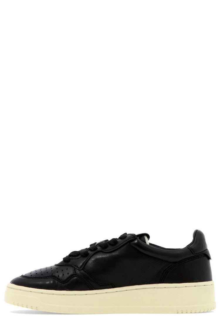 Autry Goatskin Black Low-Top Medalist Sneakers