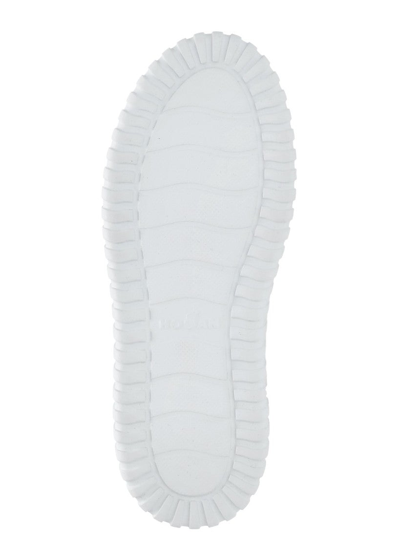 Hogan White Smooth Leather Contrasting Laces Sneakers