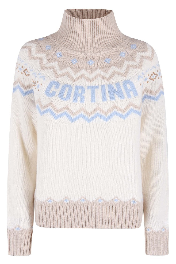 Mc2 Saint Barth Nordic-Inspired Cropped Sweater With Embroidered Detailing