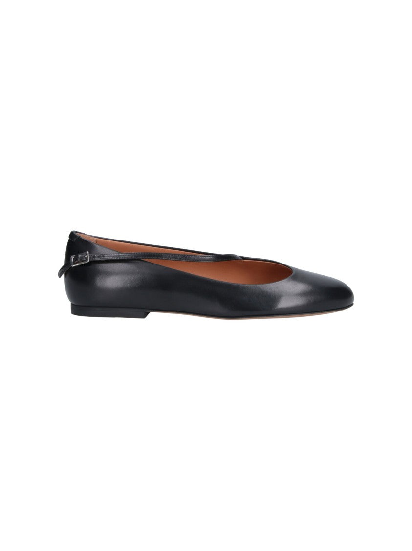 Jil Sander Black Elyss Round Toe Ballerina Flats