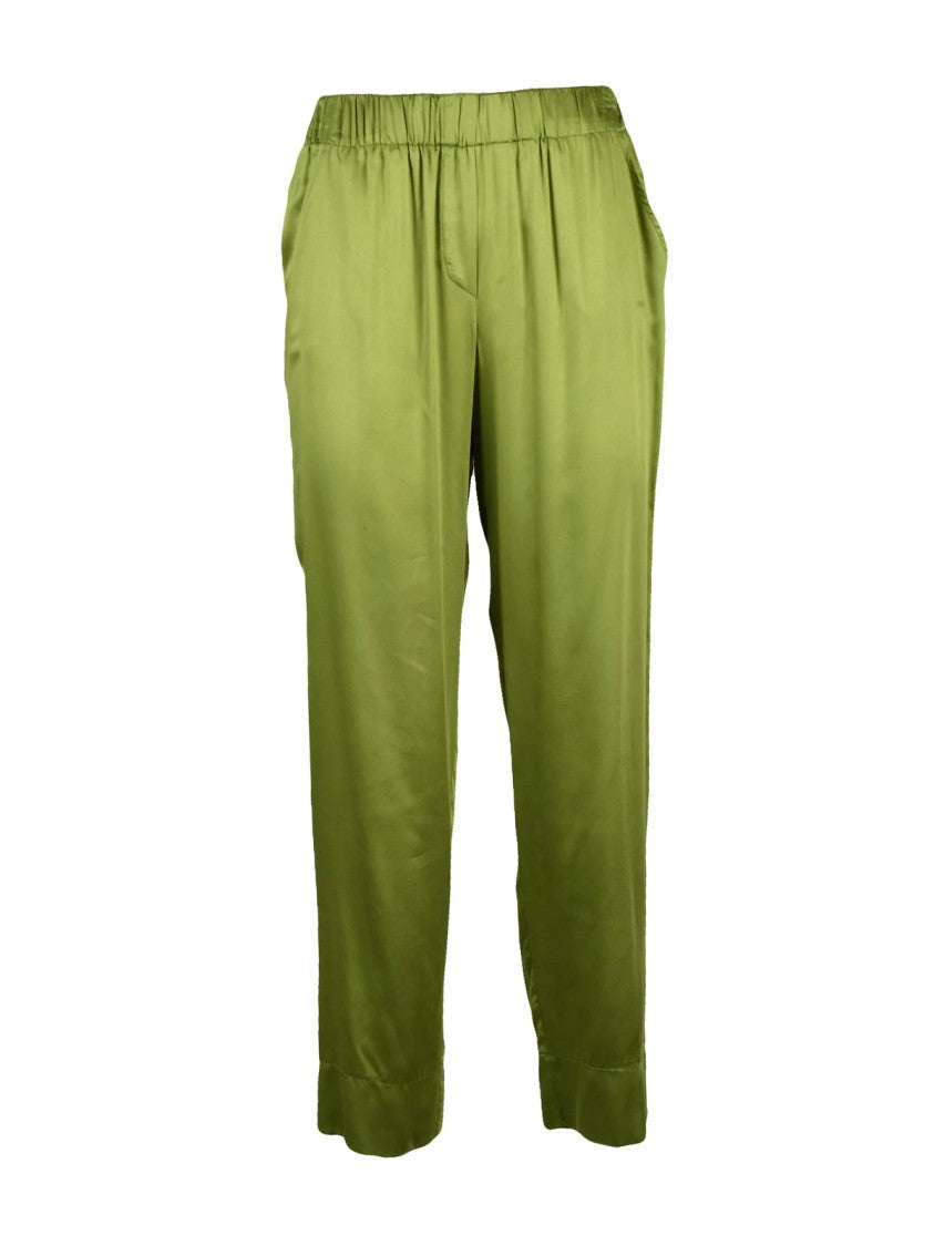 Ella Lago Di Como Ella Lago Di Como Women's Satin Trousers - Acid Green