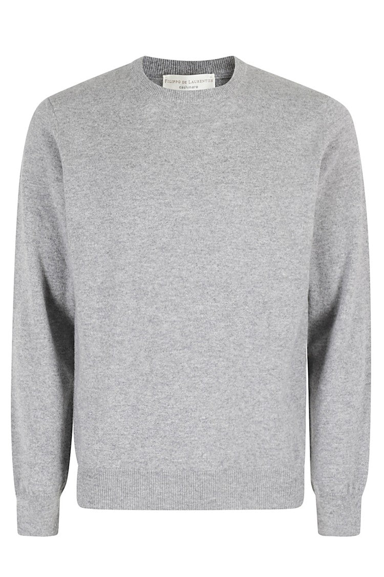 Filippo De Laurentiis Grey Crew Neck Cashmere Sweater