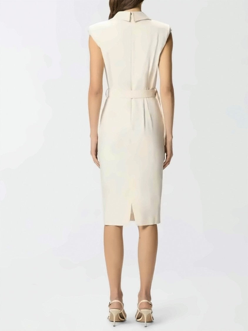 Pinko Amadine V Neck Belted Midi Dress