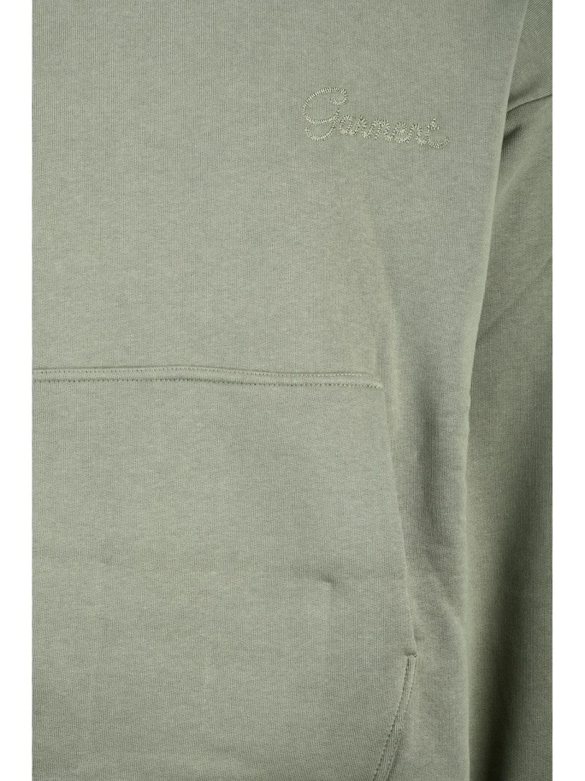 Garment Workshop Green Cotton Hooded Sweatshirt