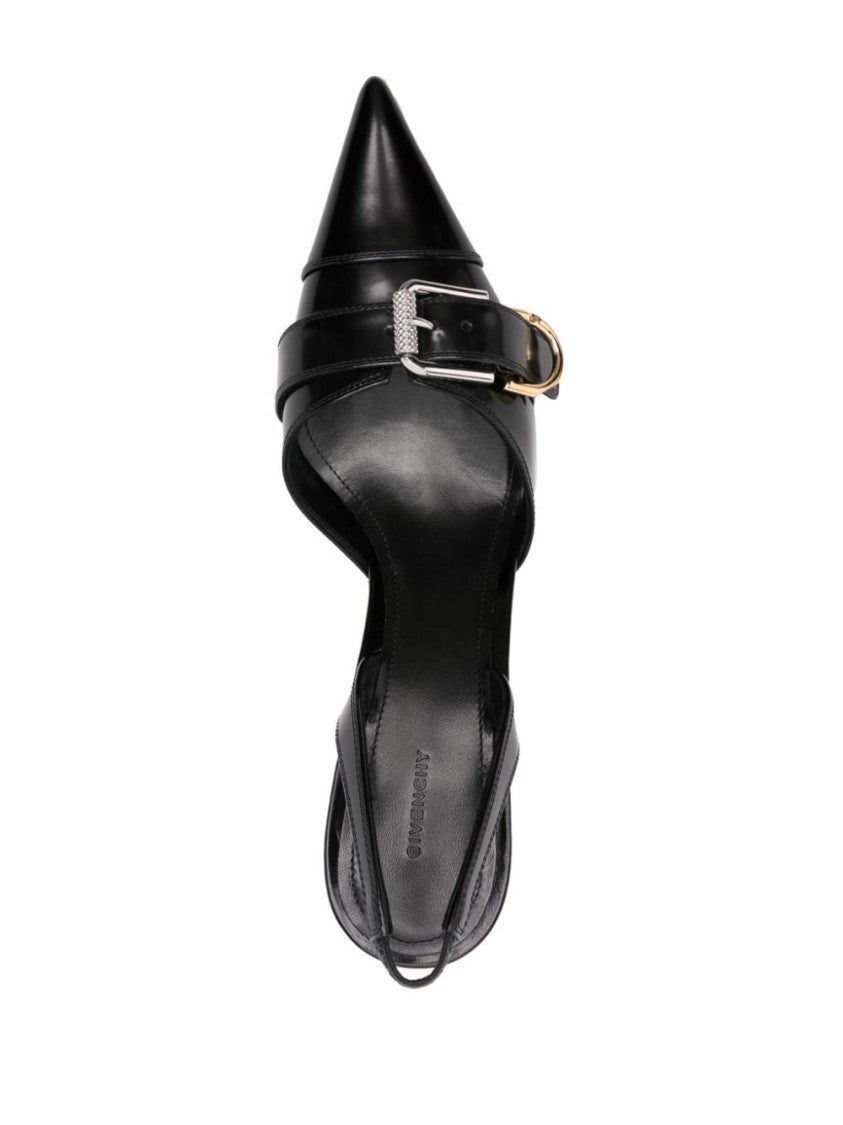 Givenchy Panelled Black Calf Leather Slingback Pumps