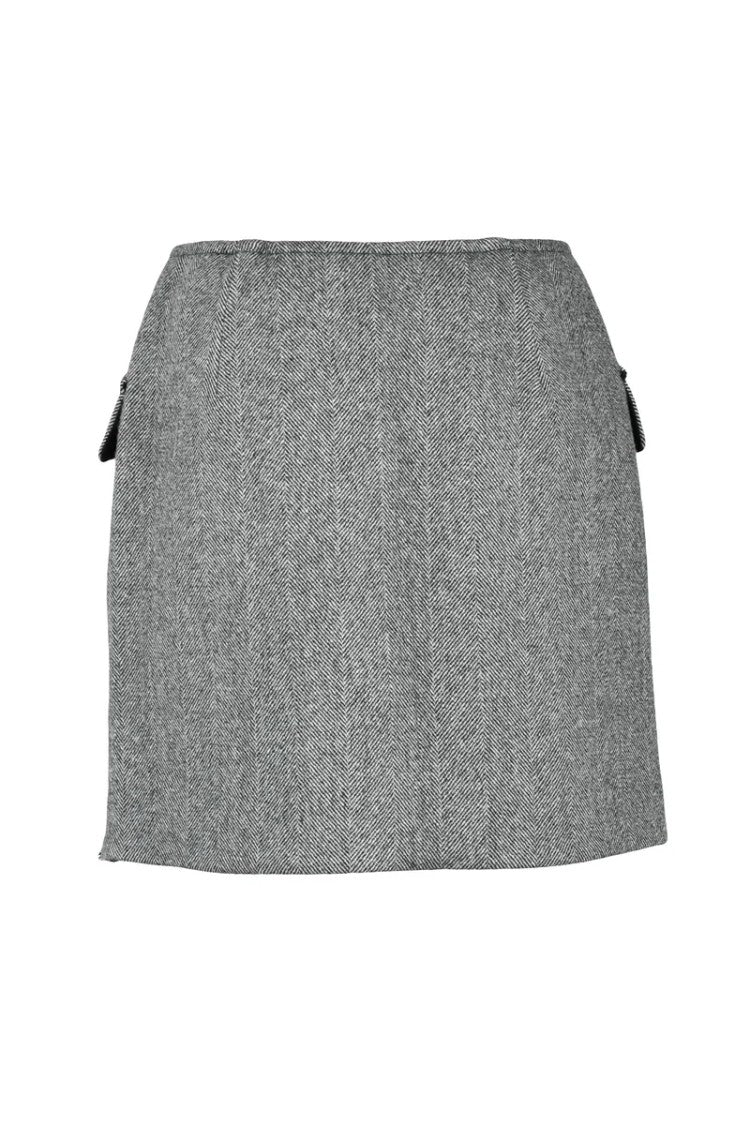 Sportmax Mini Suede Skirt - Grey/Black