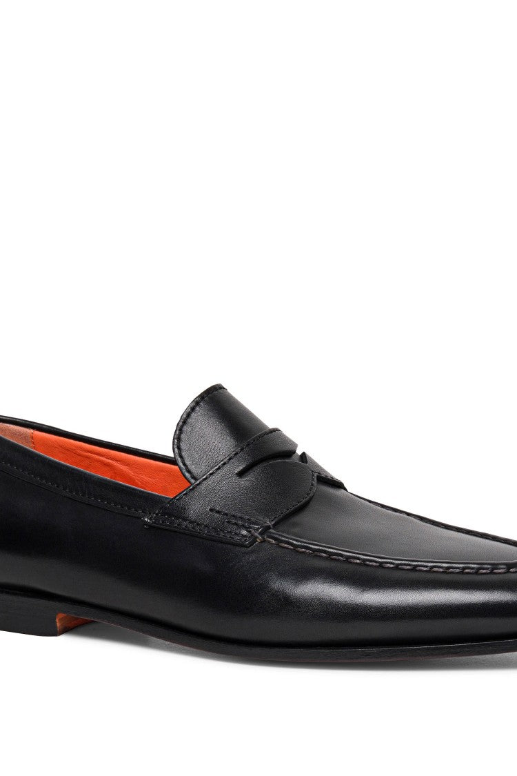 Santoni Leather Penny Loafers