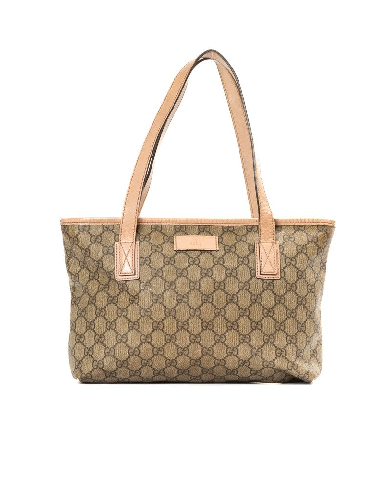 Gucci Pink Gg Supreme Small Canvas Tote Bag