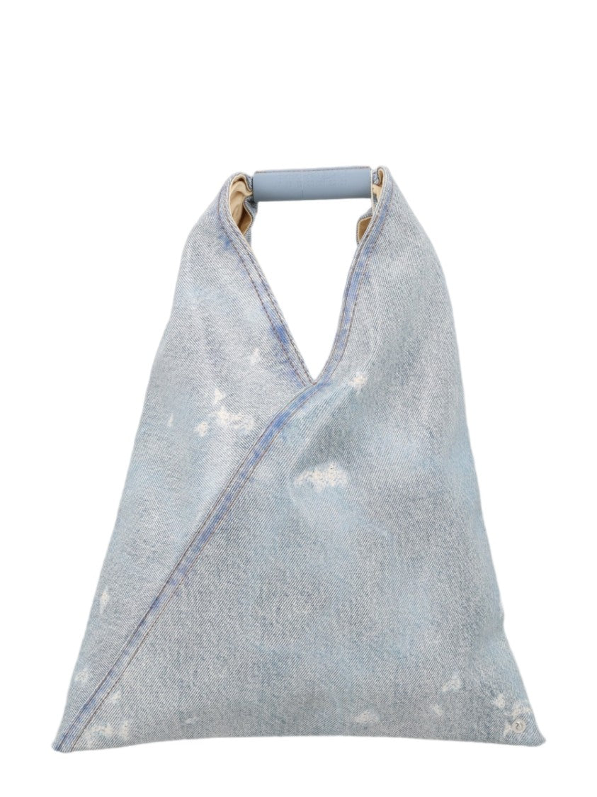 Mm6 By Maison Margiela Light Washed Denim Triangular Handbag